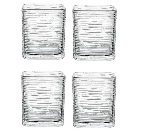 Set_of_4,_Premium_Square_Wave_Textured_Whisky_Glass_Set_�_370_ml_Crystal_Clear_Glasses_for_Whisky,_Cocktails,_Juice_&_Drinks_�_Elegant_Old_Fashioned_Tumblers_for_Home_&_Bar