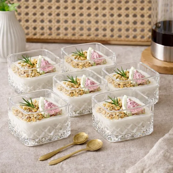 Square_Shaped_Brick_Pattern_Glass_Dessert_Bowls_�_Set_of_6_|_Elegant_Custard,_Yougart,_Nuts,_Ice_Cream_&_Parfait_Serving_Bowls_for_Home_&_Parties,_300_ML