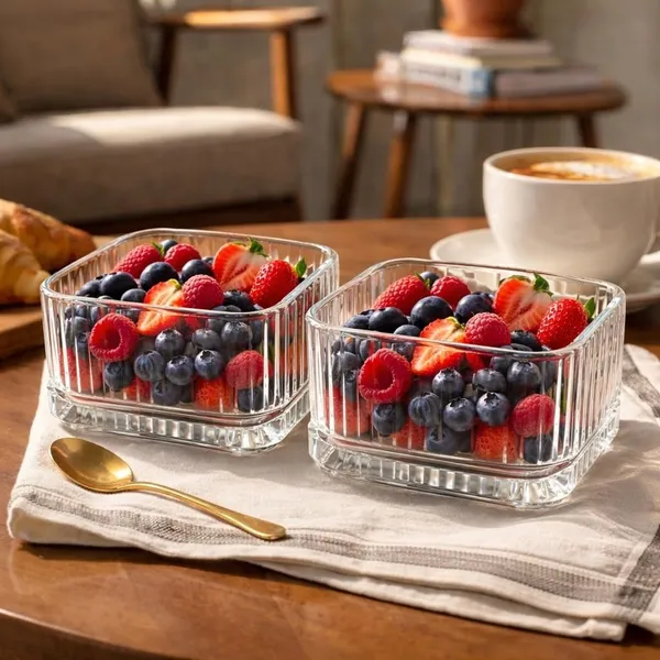 Set_of_2,_Square_Shaped_Flutted_Glass_Dessert_Bowls,_Elegant_Custard,_Yougart,_Nuts,_Ice_Cream_&_Parfait_Serving_Bowls_for_Home_&_Parties,_350_ML