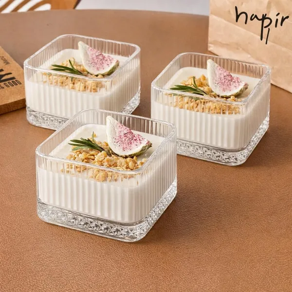 Set_of_4,_Square_Shaped_Flutted_Glass_Dessert_Bowls,_Elegant_Custard,_Yougart,_Nuts,_Ice_Cream_&_Parfait_Serving_Bowls_for_Home_&_Parties,_350_ML_Each