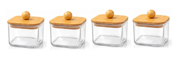 Set_of_4,_Small_Size_300_ML_Square_Borosilicate_Glass_Jar_with_Airtight_Leakproof_Bamboo_Lid_|_Kitchen_Storage_container_for_Sugar,_Coffee,_Tea_&_Spices