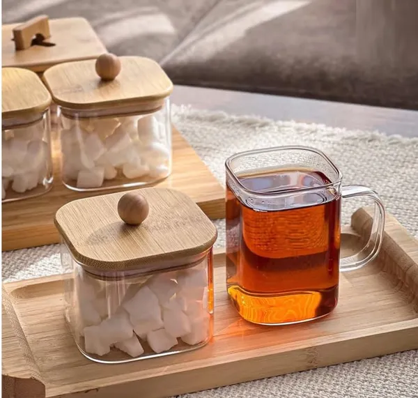 1_Piece,_Small_Size_300_ML_Square_Borosilicate_Glass_Jar_with_Airtight_Leakproof_Bamboo_Lid_|_Kitchen_Storage_container_for_Sugar,_Coffee,_Tea_&_Spices