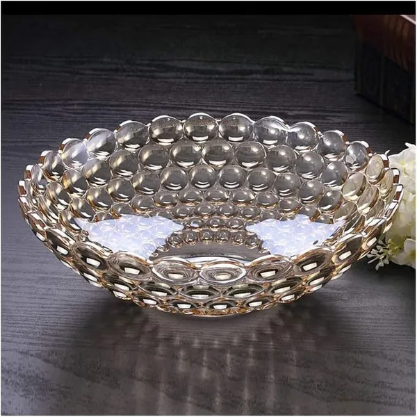 Light_Golden_Glass_Decorative_Bowl_|_12_Inch_(29_cm)_Diameter_|_Hobnail_Textured_Centerpiece_Bowl_for_Potpourri,_Fruits_&_Table_D�cor