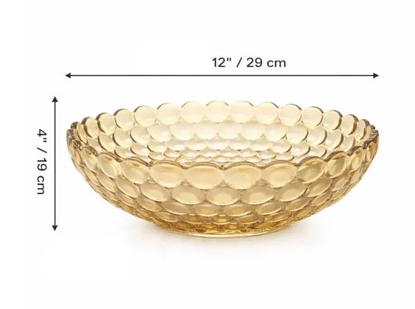Light_Golden_Glass_Decorative_Bowl_|_12_Inch_(29_cm)_Diameter_|_Hobnail_Textured_Centerpiece_Bowl_for_Potpourri,_Fruits_&_Table_D�cor