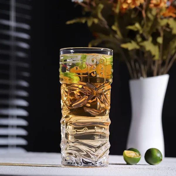 _Tiki_Face_Highball_Glasses_410_ML_Modern_Bar_Cocktail_&Mocktail_Drinking_Glasses,_Highball_Lead-Free_Glasses,_Tumblers_for_Water,_Beer,_4_Pieces_Set