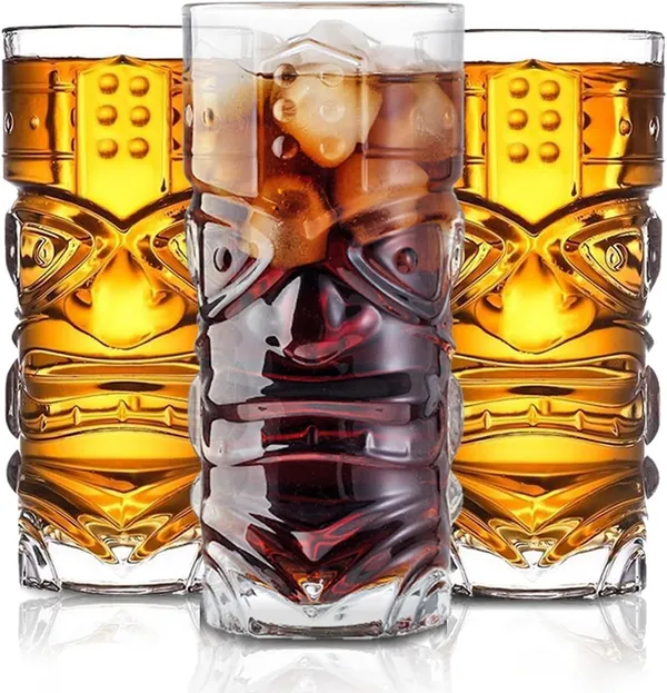 _Tiki_Face_Highball_Glasses_410_ML_Modern_Bar_Cocktail_&Mocktail_Drinking_Glasses,_Highball_Lead-Free_Glasses,_Tumblers_for_Water,_Beer,_2_Pieces_Set