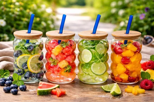 Pack_of_4,_500_ml_Bubble_Design_Glass_Juice_Jar_with_Bamboo_Lid_&_Straw_|_Leak_Proof_Reusable_Glass_Tumbler_Drinking_Cup_with_Food_Grade_Silicone_Seal_for_Juice,_Smoothies_&_Cold_Drinks