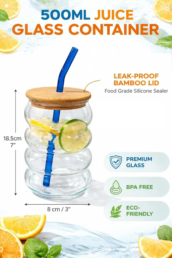 500_ml_Bubble_Design_Glass_Juice_Jar_with_Bamboo_Lid_&_Straw_|_Leak_Proof_Reusable_Glass_Tumbler_Drinking_Cup_with_Food_Grade_Silicone_Seal_for_Juice,_Smoothies_&_Cold_Drinks,_Transparent