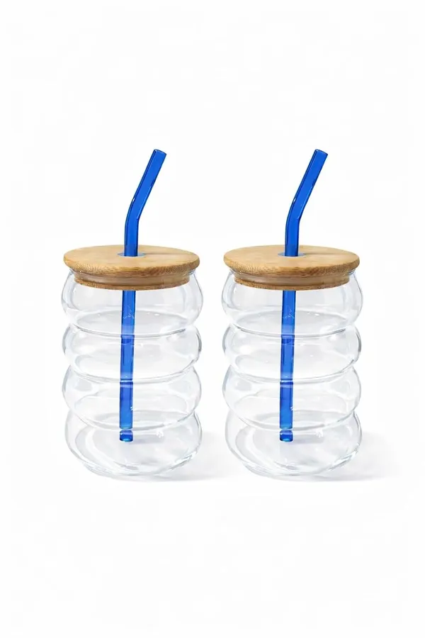 Pack_of_2,_500_ml_Bubble_Design_Glass_Juice_Jar_with_Bamboo_Lid_&_Straw_|_Leak_Proof_Reusable_Glass_Tumbler_Drinking_Cup_with_Food_Grade_Silicone_Seal_for_Juice,_Smoothies_&_Cold_Drinks