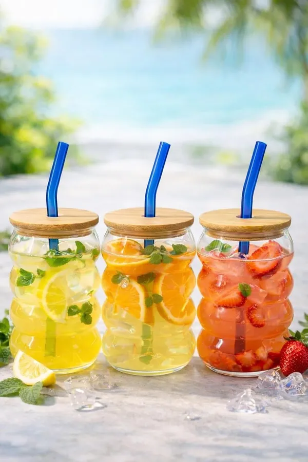 Pack_of_3,_500_ml_Bubble_Design_Glass_Juice_Jar_with_Bamboo_Lid_&_Straw_|_Leak_Proof_Reusable_Glass_Tumbler_Drinking_Cup_with_Food_Grade_Silicone_Seal_for_Juice,_Smoothies_&_Cold_Drinks