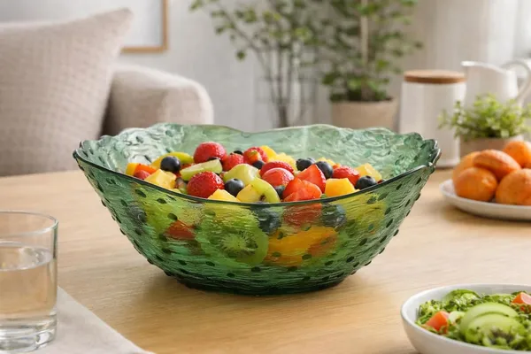 Decorative_Green_Glass_Fruit_Bowl_(8_Inch_/_20_cm)_|_Textured_Design_|_Lead-Free_Glass_Serving_Bowl_for_Fruits,_Salad_&_Snacks_|_Modern_Table_Centerpiece_|_Kitchen_&_Dining_Use