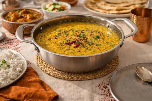 22_CM,_1.8_Litre_Stainless_Steel_Honeycomb_Triply_Non-Stick_Kadhai_with_Glass_Lid_|_Induction_Safe_&_Gas_Compatible_|_Even_Heat_Distribution_|_Cooking_Kadhai