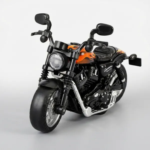 1:14_Scale_Flame_Red_Harley_Motor_Bike_Die-Cast_Metal_Alloy_Body_Model_Pull_Back_Bike_Motorcycle_Toy_with_Movable_Steering,_Music_&_LED_Light_for_Kids_-_Flame