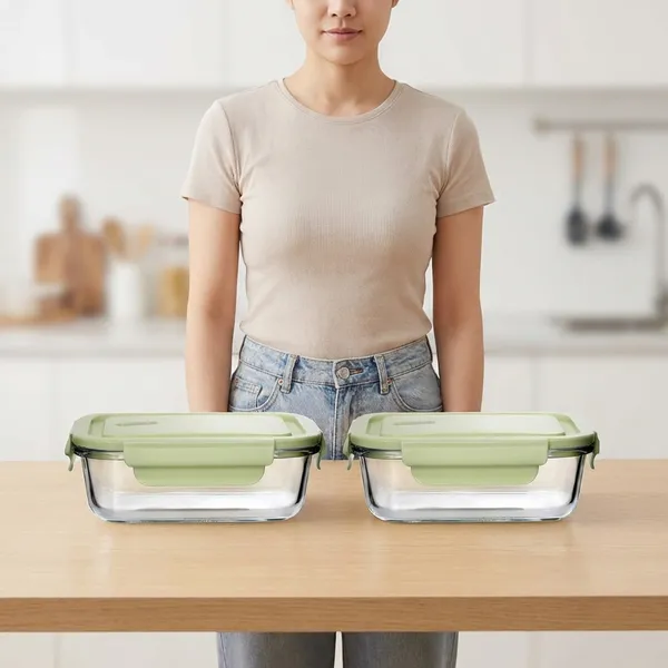 350_ML_&_600_ML_Rectangular_Borosilicate_Glass_Food_Storage_Oven_Safe_Container_Set_with_Air_Vent_Lid_Airtight_Lid_Microwave_Safe_Tiffin_Bowl,_Glass_Reheating_Serving_Bowl,_2_pieces,_Clear