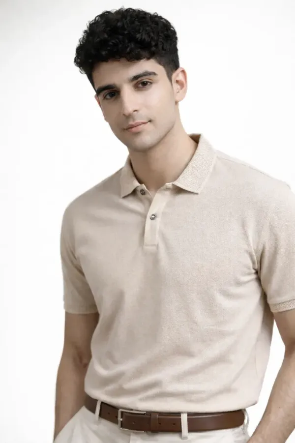 Beige_Jacquard_Polo