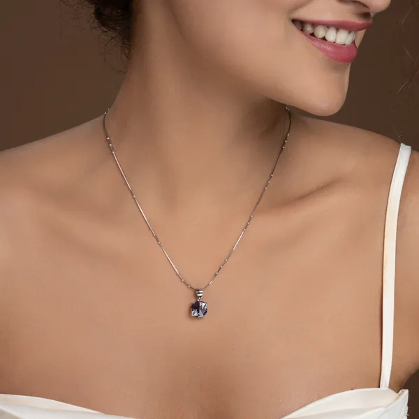 Sparkling_Purple_Gemstone_Pendant_Necklace_With_Silver_Chain