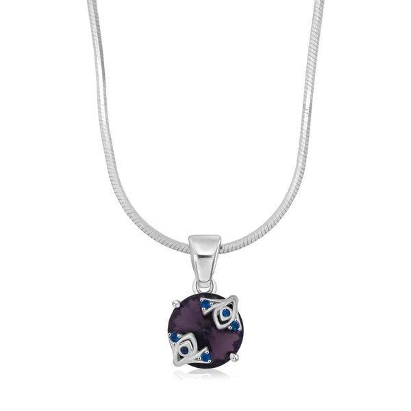 Sparkling_Purple_Gemstone_Pendant_Necklace_With_Silver_Chain