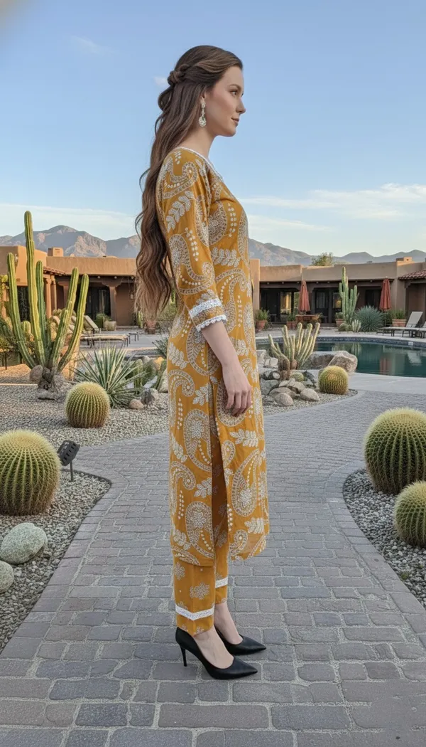 Mustard_Yellow_Ethnic_Kurta_Set_With_Floral_Print