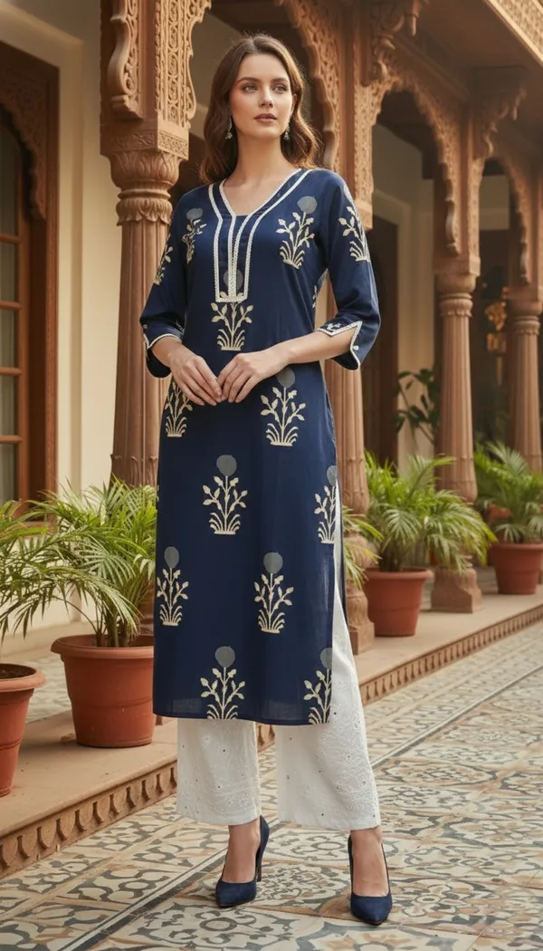 Navy_Blue_Embroidered_Kurta
