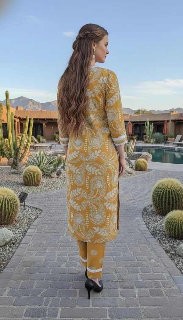 Mustard_Yellow_Ethnic_Kurta_Set_With_Floral_Print