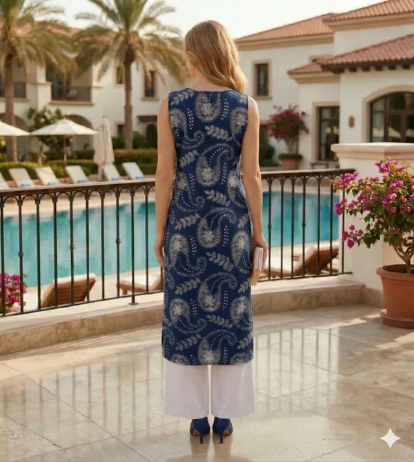 Navy_Blue_Paisley_Print_Sleeveless_Kurta