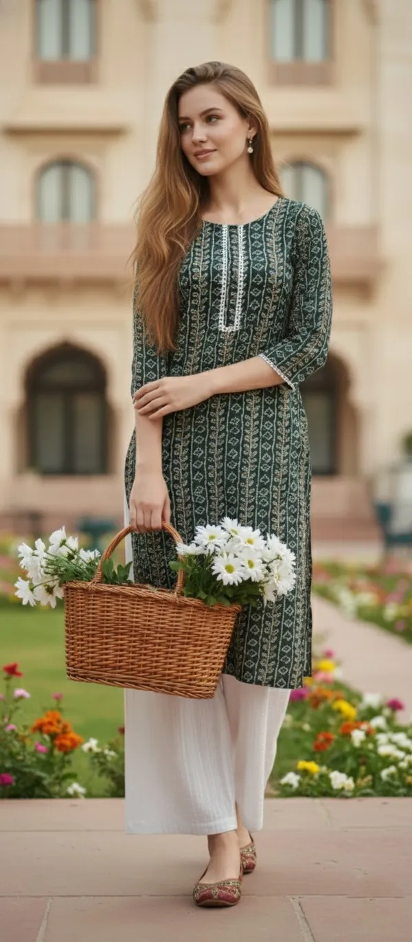 Elegant_Green_Printed_And_Embroidered_Kurti_Pack_Of_2