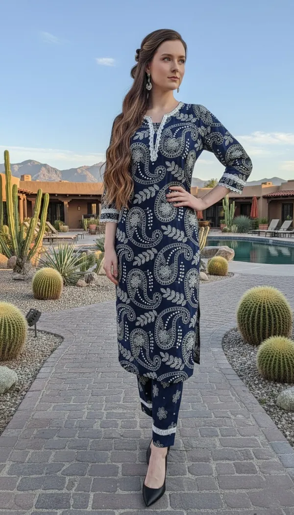 Navy_Blue_Paisley_Print_Kurta_Set_With_White_Trim