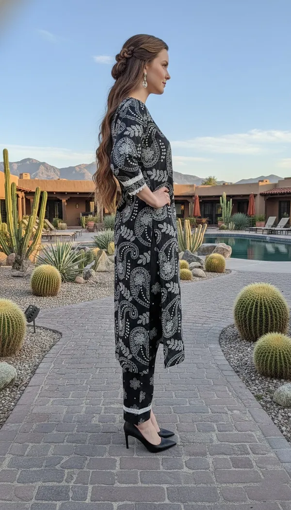 Black_And_White_Paisley_Print_Ethnic_Kurta_Pyjama_Set_For_Women