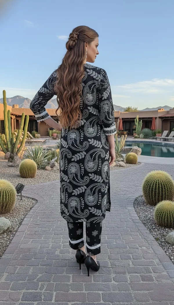 Black_And_White_Paisley_Print_Ethnic_Kurta_Pyjama_Set_For_Women