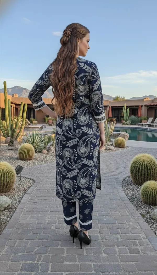 Navy_Blue_Paisley_Print_Kurta_Set_With_White_Trim