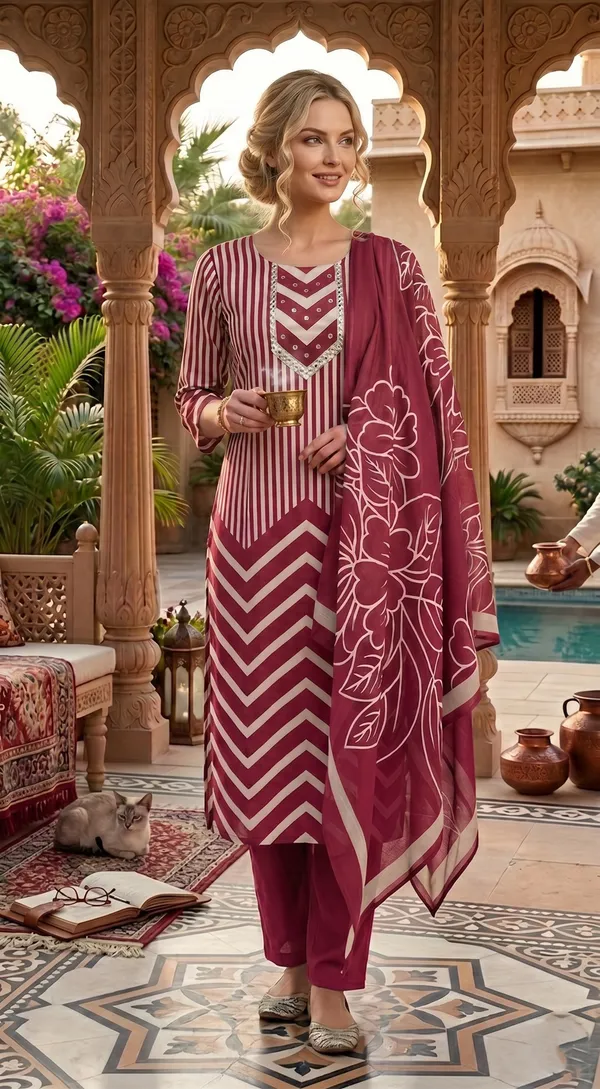Pink_Floral_Embroidered_Kurta_Set_With_Dupatta