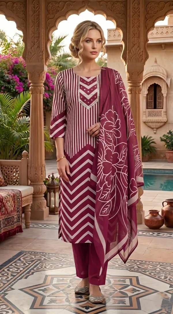 Pink_Floral_Embroidered_Kurta_Set_With_Dupatta
