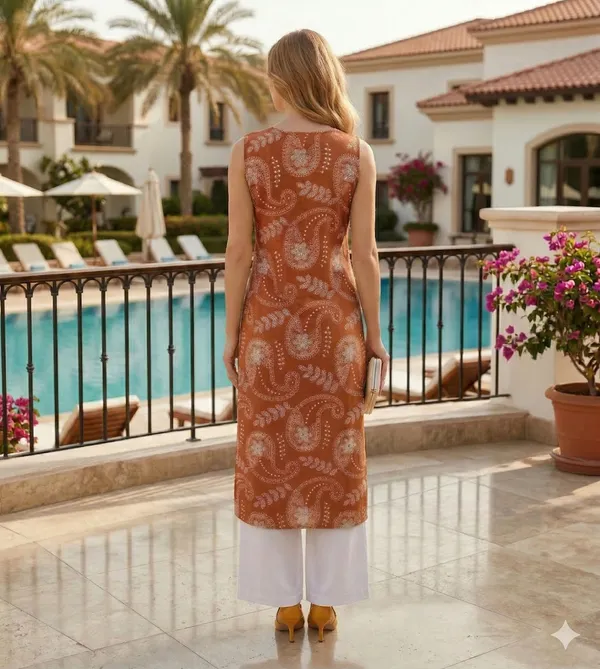 Brown_Paisley_Print_Sleeveless_Kurta