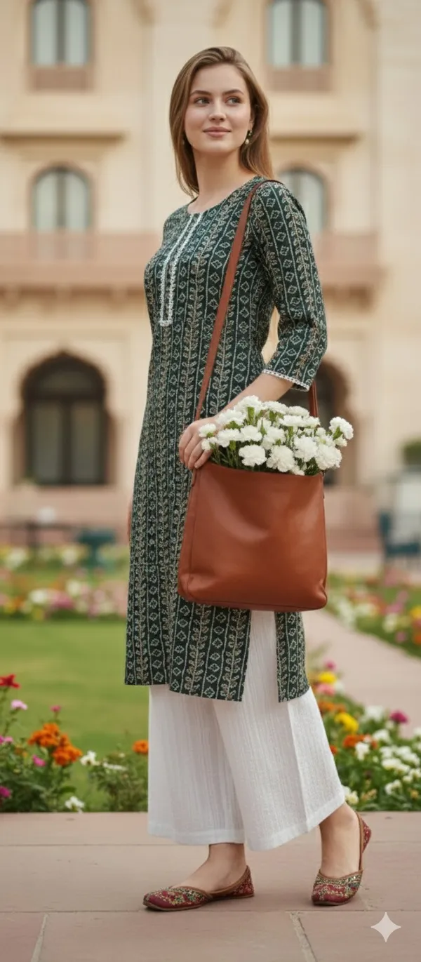 Elegant_Green_Printed_And_Embroidered_Kurti_Pack_Of_2