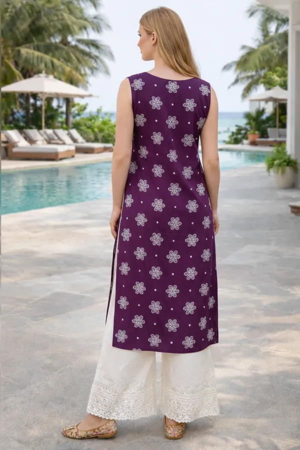 Purple_Floral_Embroidered_Sleeveless_Kurti_With_Pom_Pom_Neck_Detail