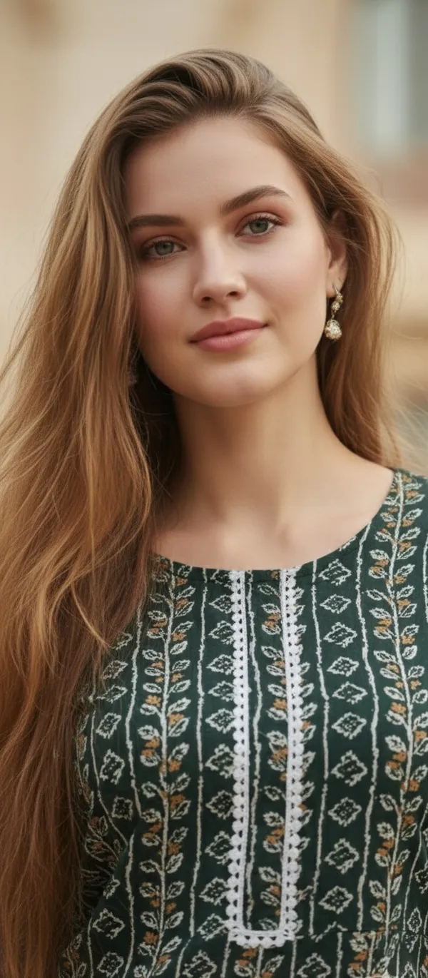 Women'S_Green_Printed_Kurta