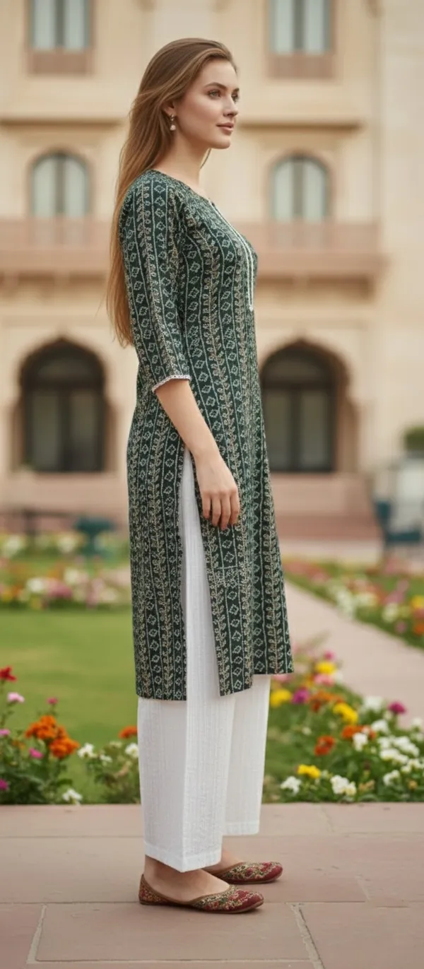 Women'S_Green_Printed_Kurta