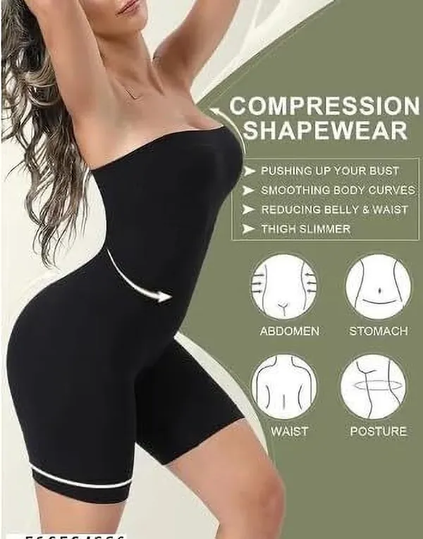 Black_Nylon_Blend_High_Waist_Shapewear_For_Women