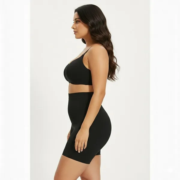 Black_Nylon_Blend_High_Waist_Shapewear_For_Women