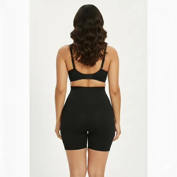 Black_Nylon_Blend_High_Waist_Shapewear_For_Women