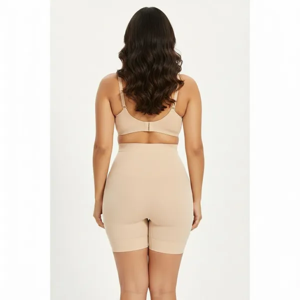 Beige_Nylon_Blend_High_Waist_Shapewear_For_Women