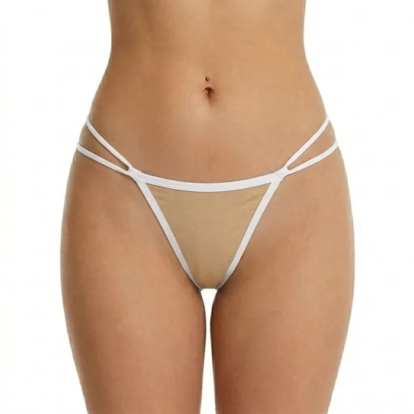Beige_Cotton_Blend_Bikini_Panty_For_Women