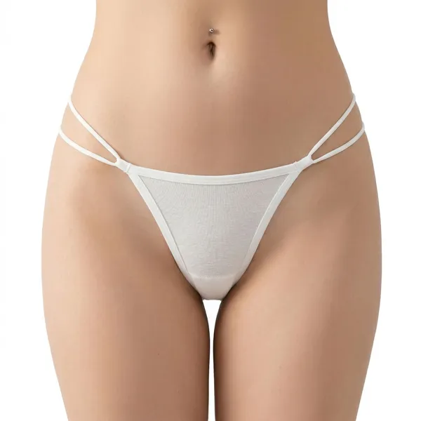 White_Cotton_Blend_Bikini_Panty_For_Women