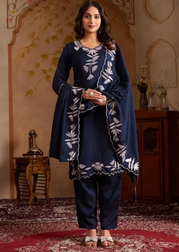 Navy_Blue_Embroidered_Kurta_Set_With_Dupatta