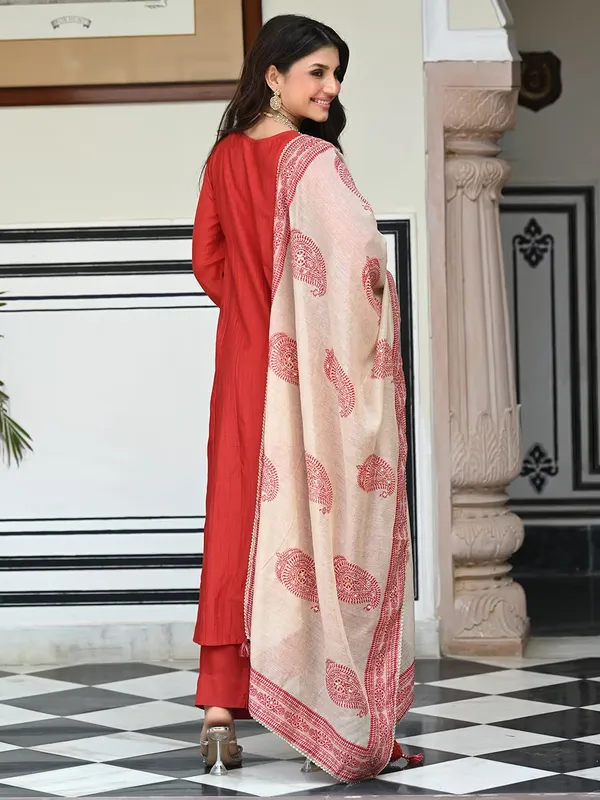 Black_Anarkali_Suit_Set_With_Embellished_Neckline_And_Printed_Dupatta