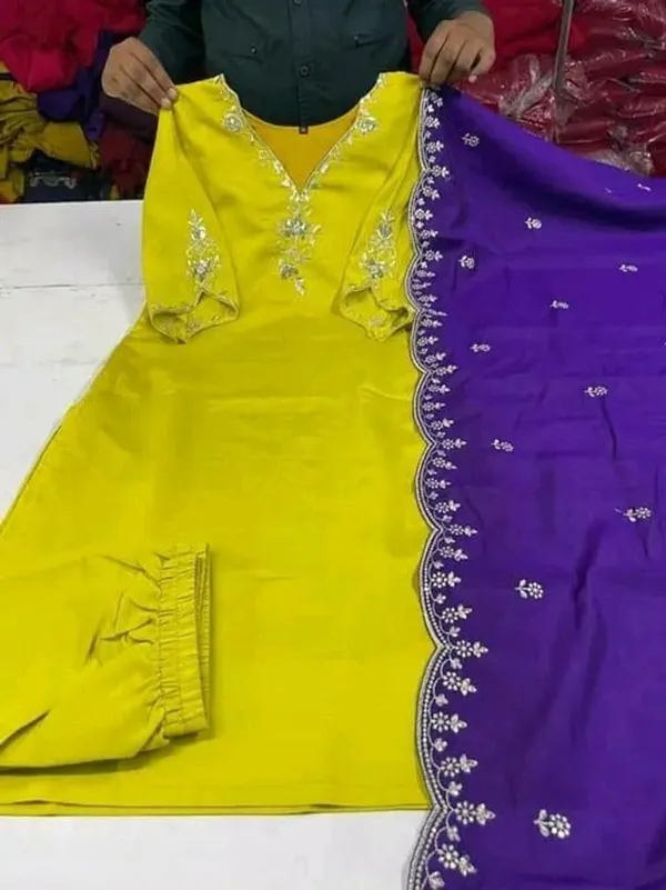 Yellow_&_Purple_Embroidered_Kurta_Set_With_Dupatta