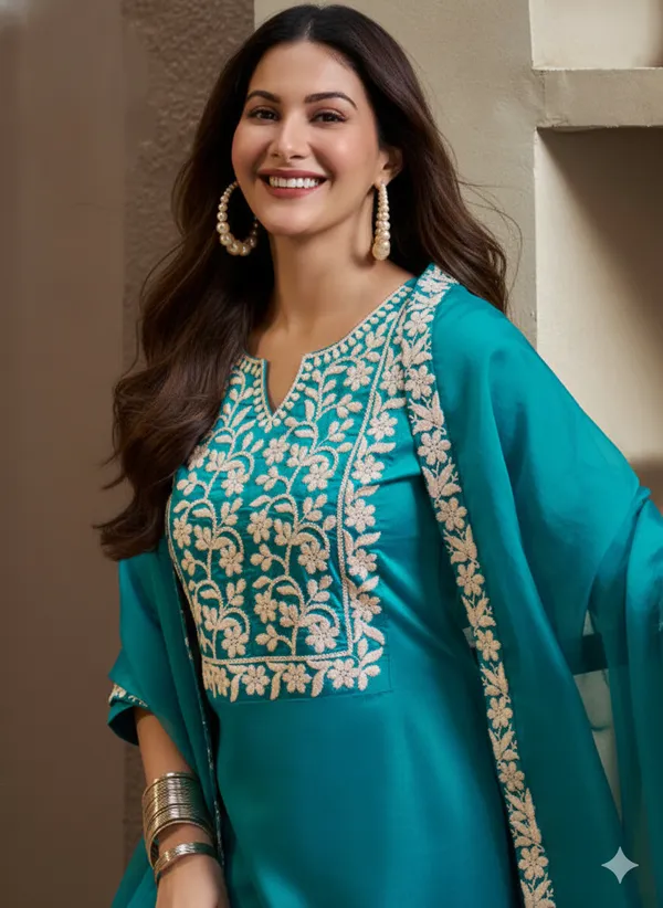 Turquoise_Blue_Embroidered_Suit_Set_With_Dupatta