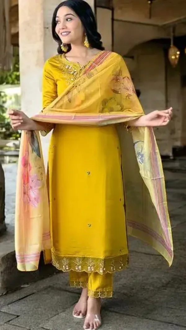 Yellow_Embroidered_Cotton_Kurta_Set_With_Dupatta