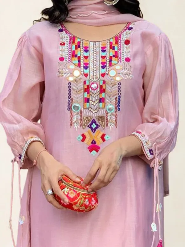 Pink_Embroidered_Suit_With_Multicolour_Mirror_Work_And_Dupatta