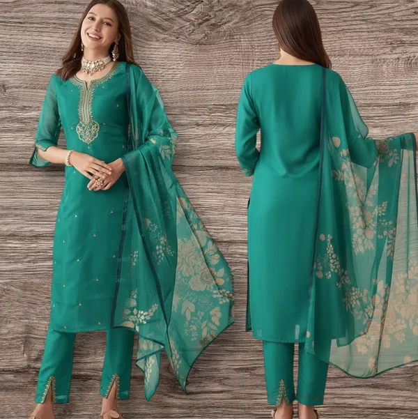 Turquoise_Green_Embroidered_Salwar_Suit_Set_With_Dupatta